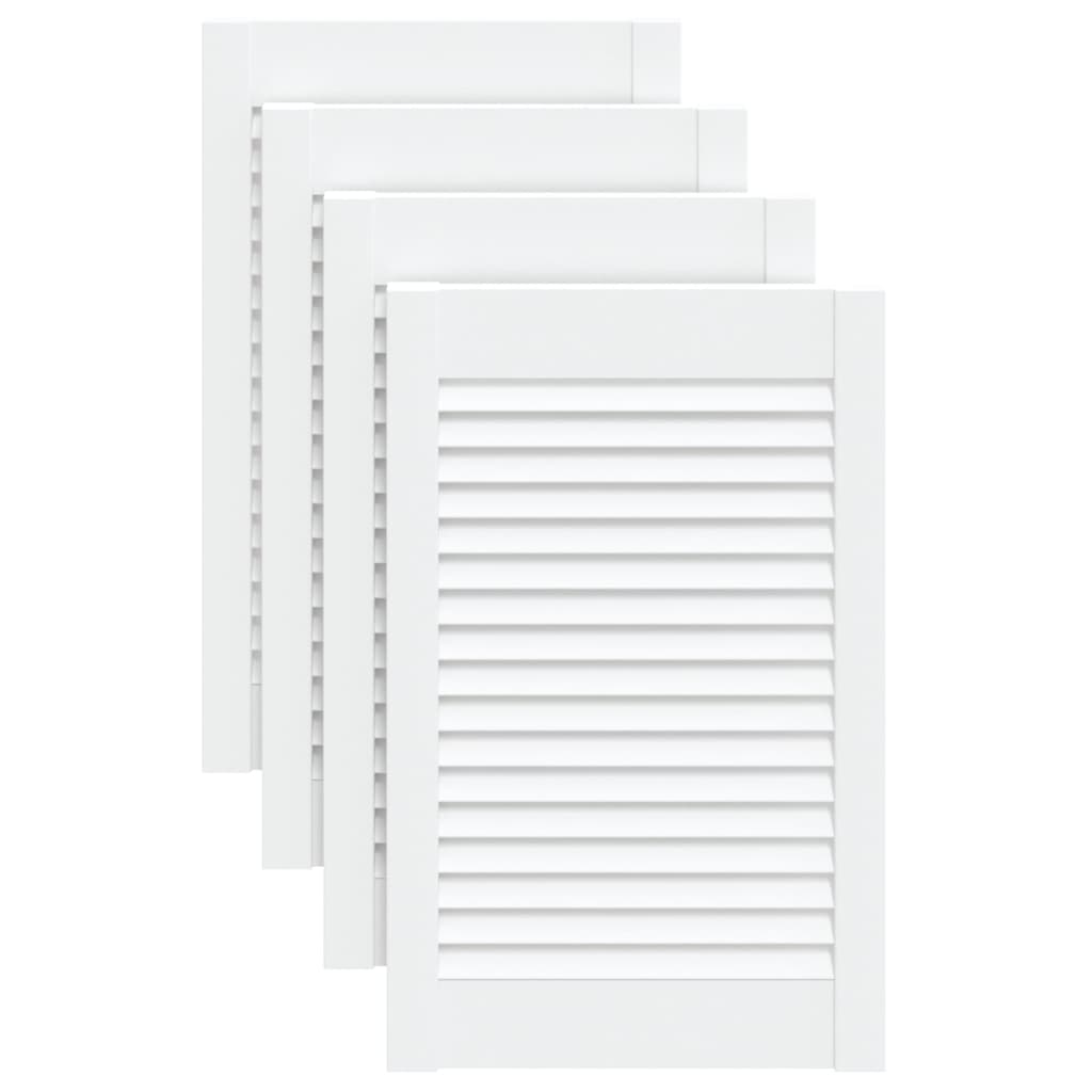 Portas de armário 4 pcs design de persiana pinho maciço branco