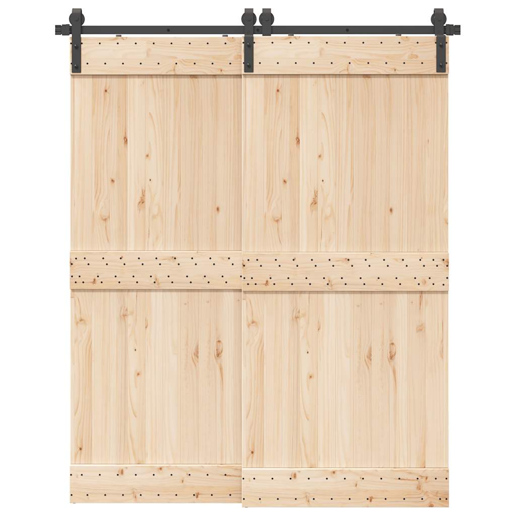 Kit de ferragens para porta deslizante 183 cm aço preto