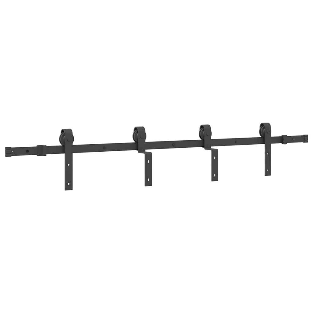 Kit de ferragens para porta deslizante 183 cm aço preto