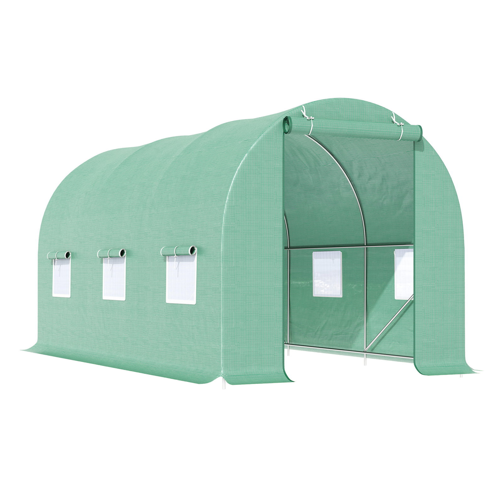 Estufa de Cultivo para Terraço ou Jardim – Cor Verde – Tubo Aço e PE 140g/㎡ - 450x200x200 cm