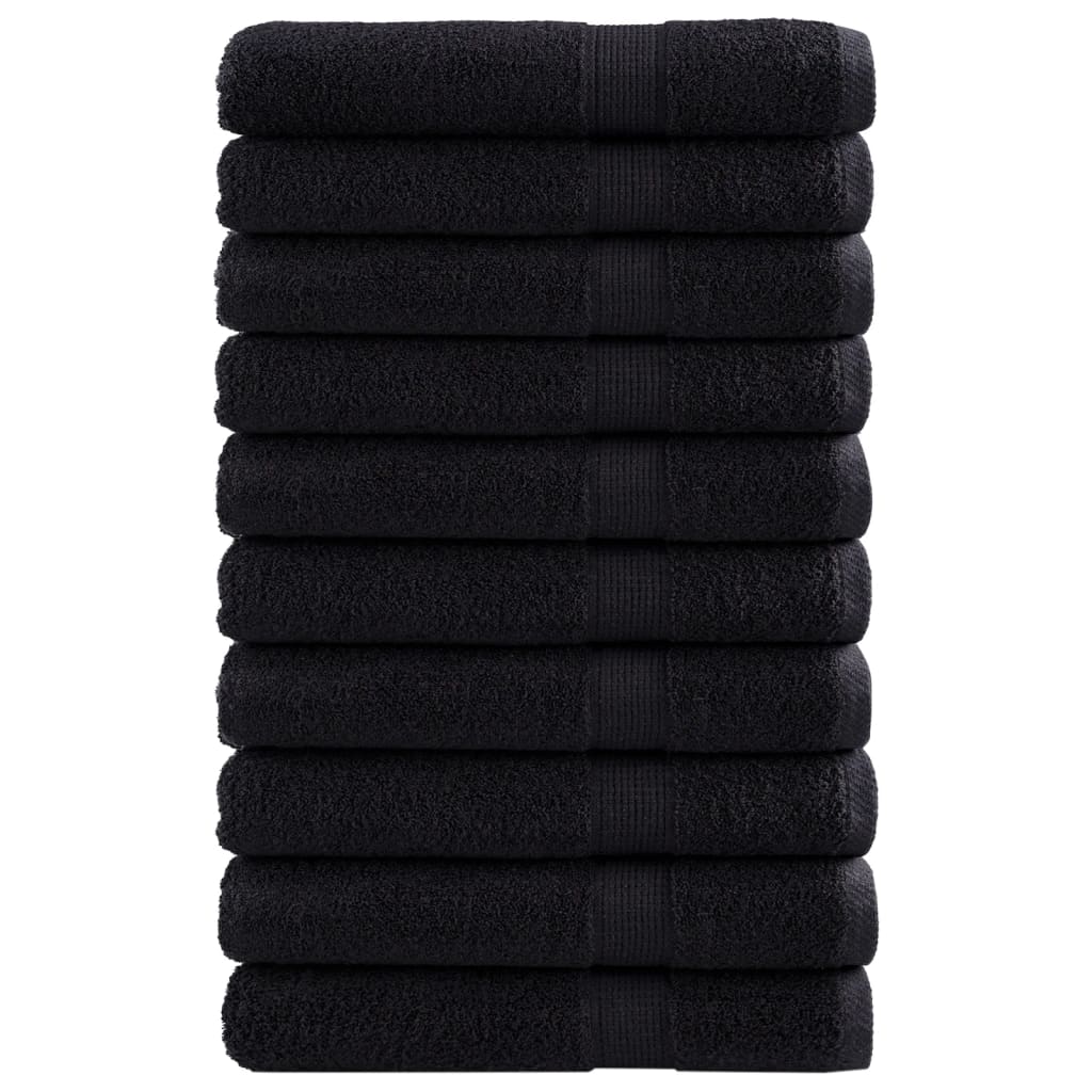 Toalhas premium solund 10 pcs 100x200 cm 600 gsm preto