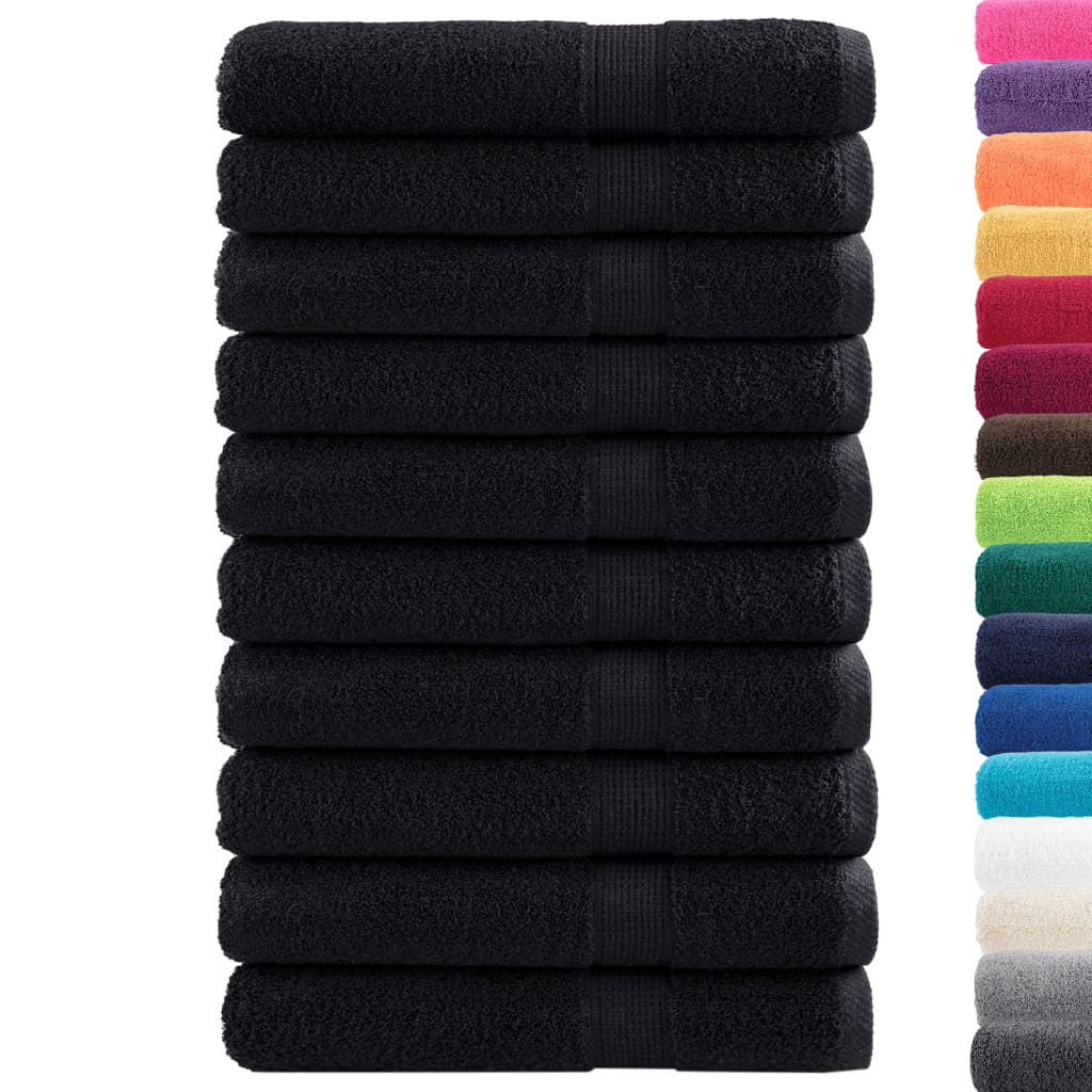Toalhas premium solund 10 pcs 100x200 cm 600 gsm preto