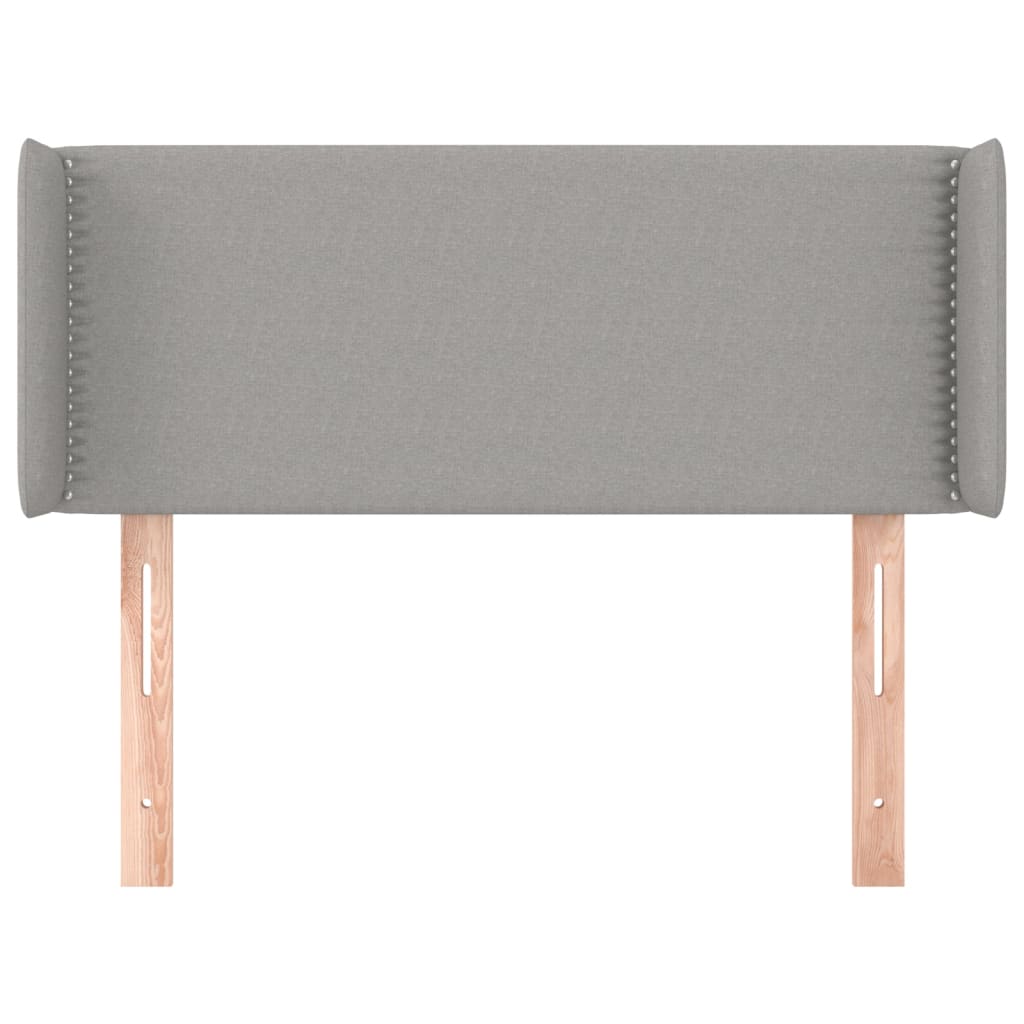 Cabeceira de cama c/ abas tecido 93x16x78/88 cm cinzento-claro