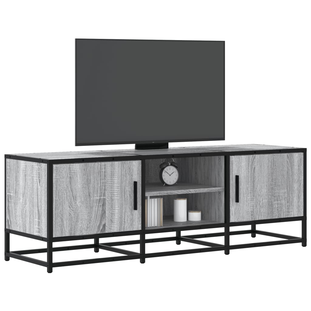 Móvel p/ TV 120x35x41cm derivados madeira/metal cinzento sonoma