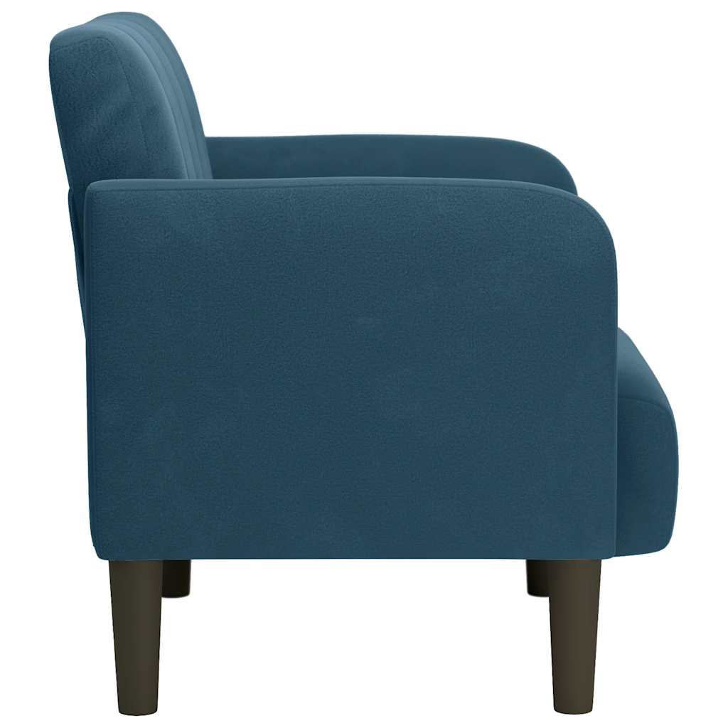 Poltrona com apoio de braços 54 cm veludo azul