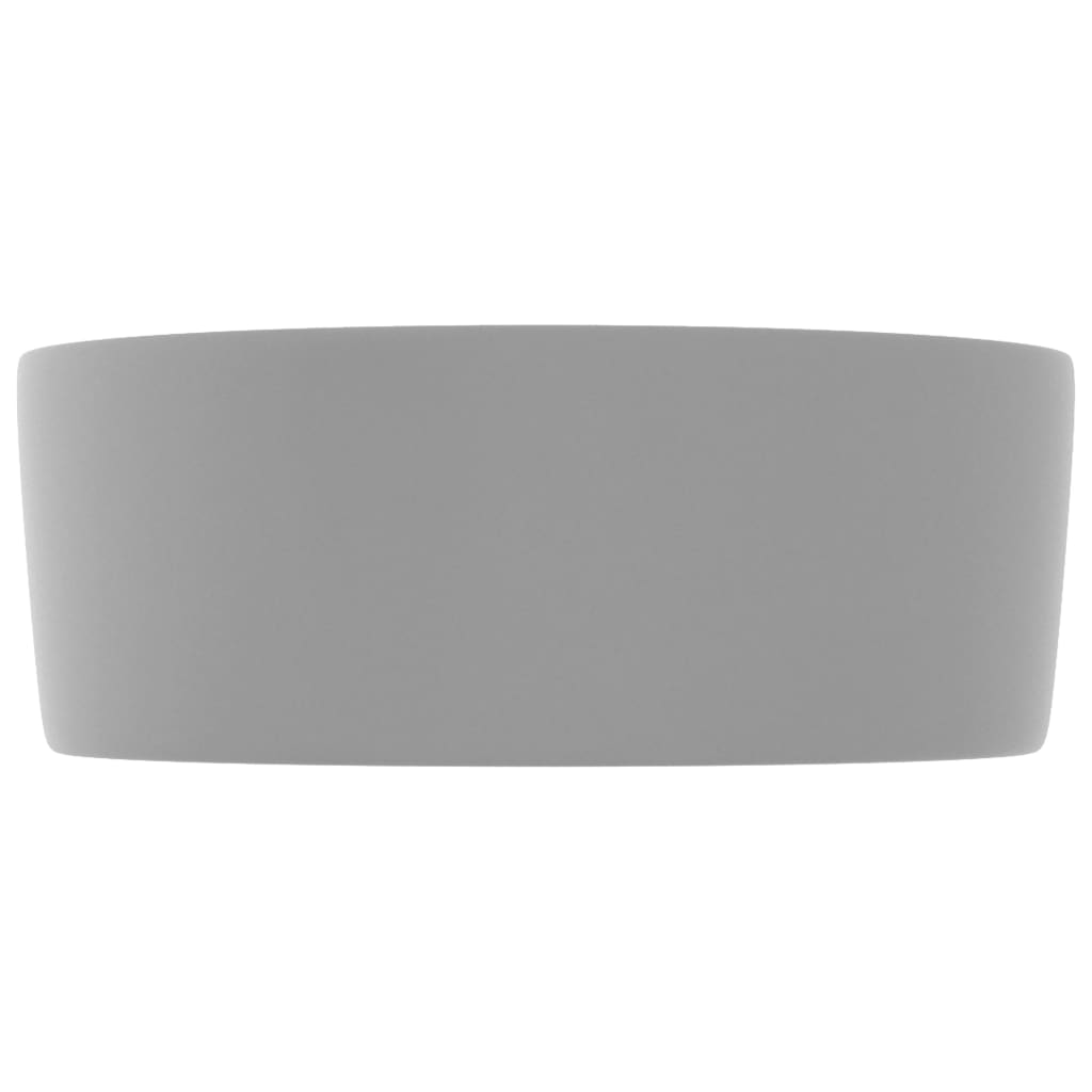 Lavatório luxuoso redondo 40x15 cm cerâmica cinzento-claro mate