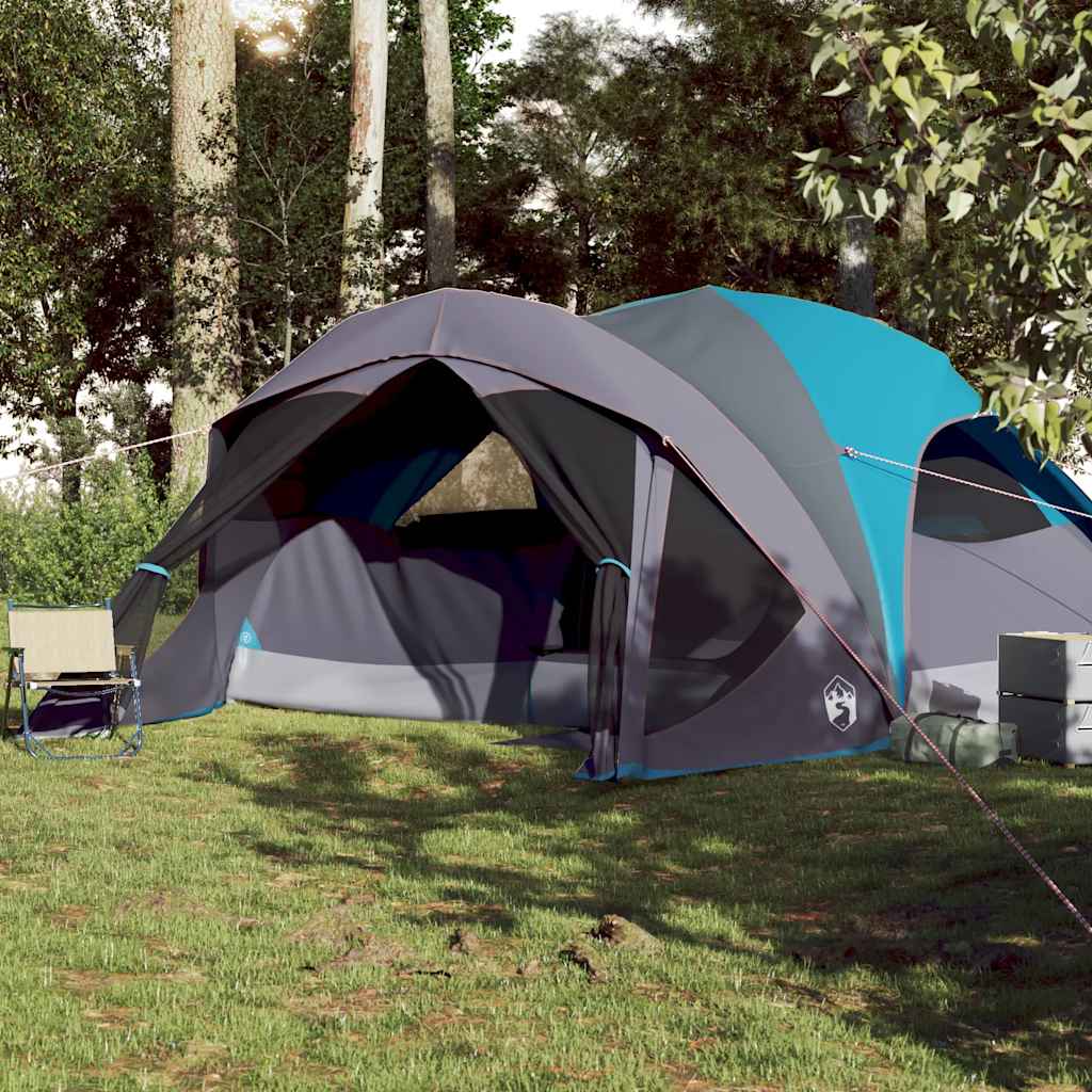 Tenda familiar estilo cabana para 6 pessoas impermeável azul
