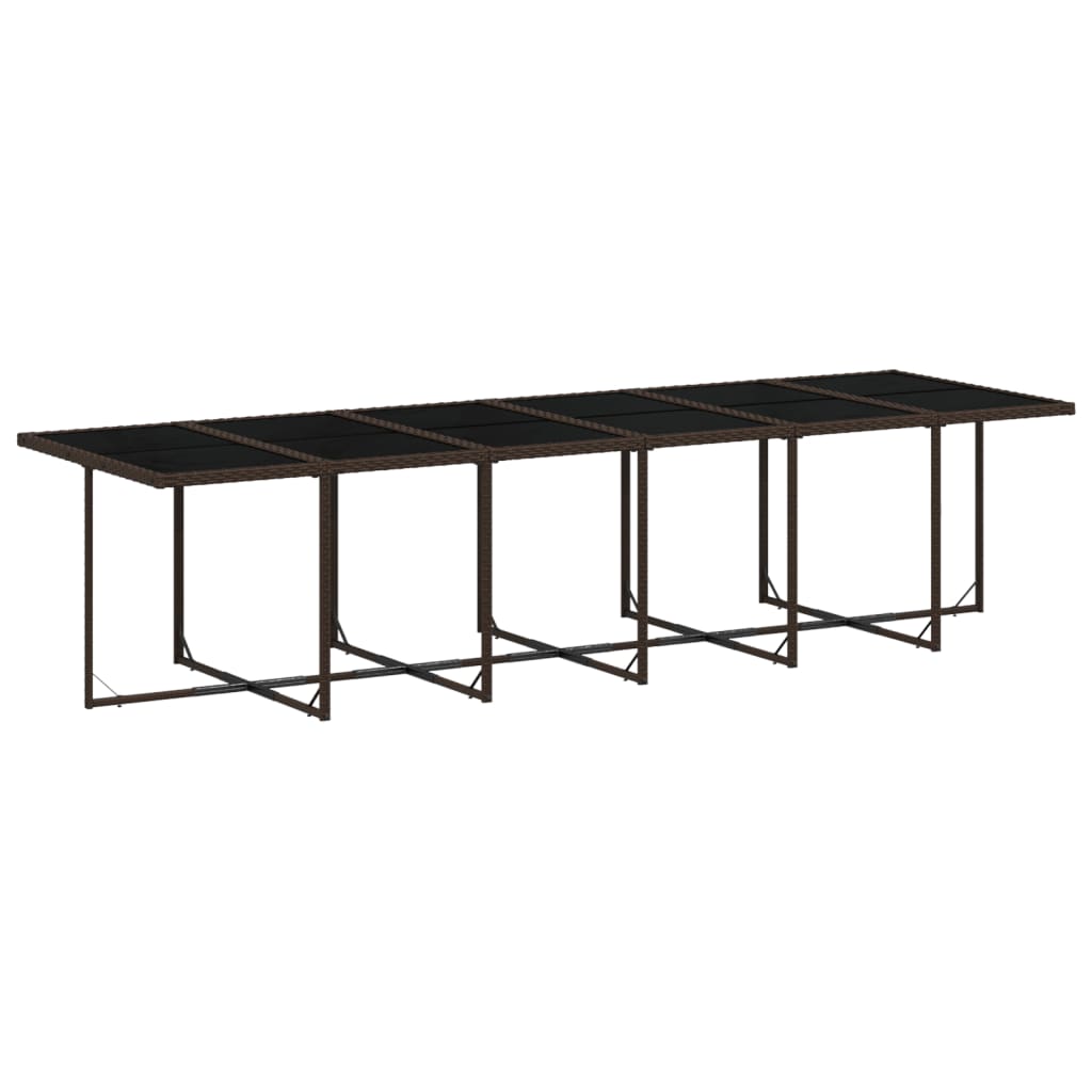 13 Pcs conjunto jantar p/ jardim c/ almofadões vime PE castanho