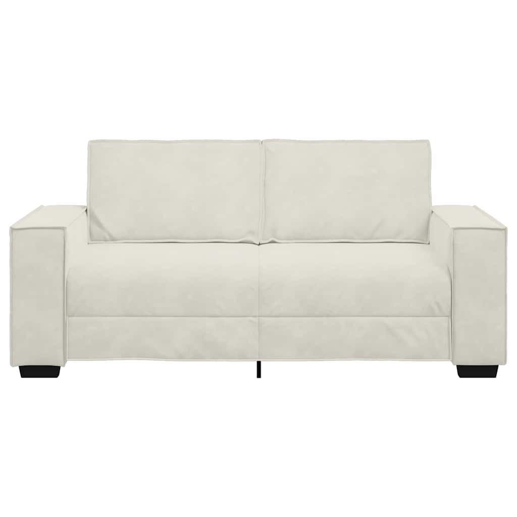 Sofá de 2 lugares, cor creme, 180x78x84 cm, em veludo