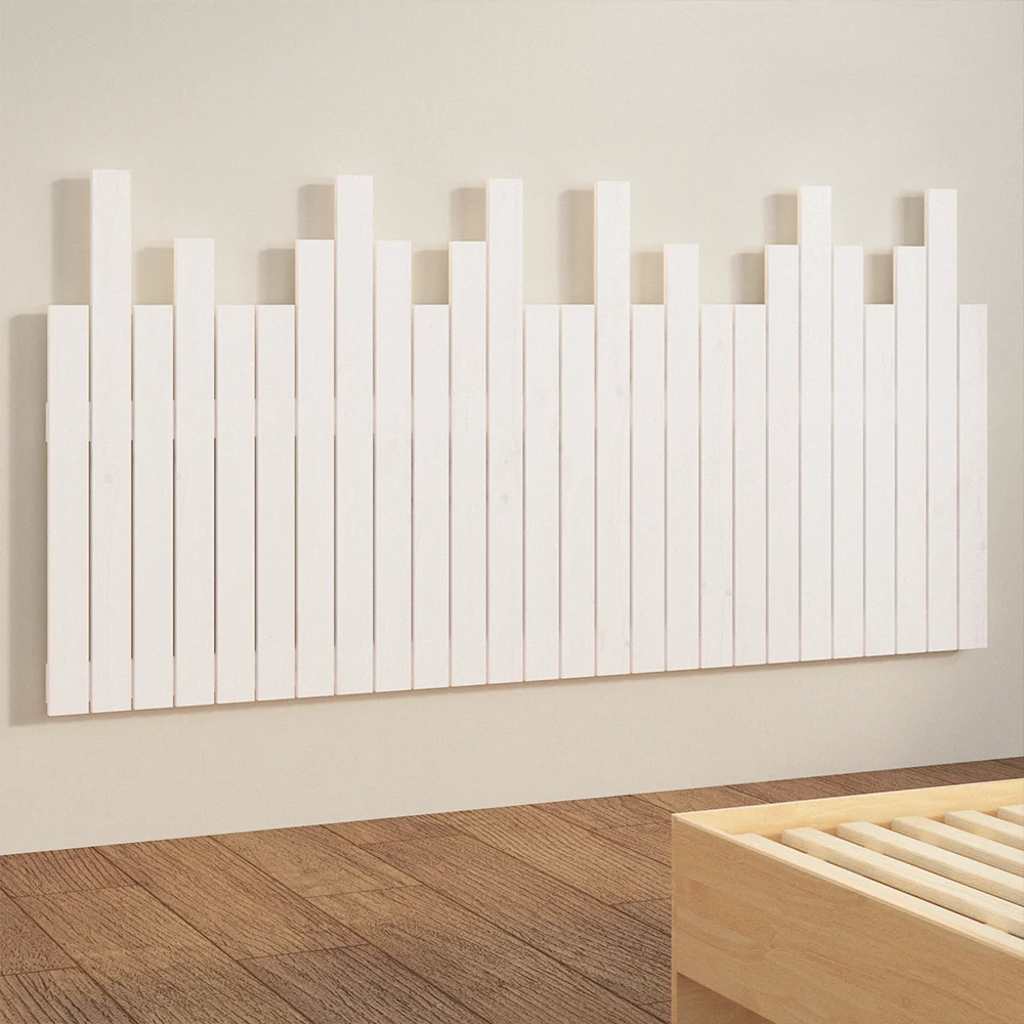 Cabeceira de parede 166x3x80 cm madeira de pinho maciça branco