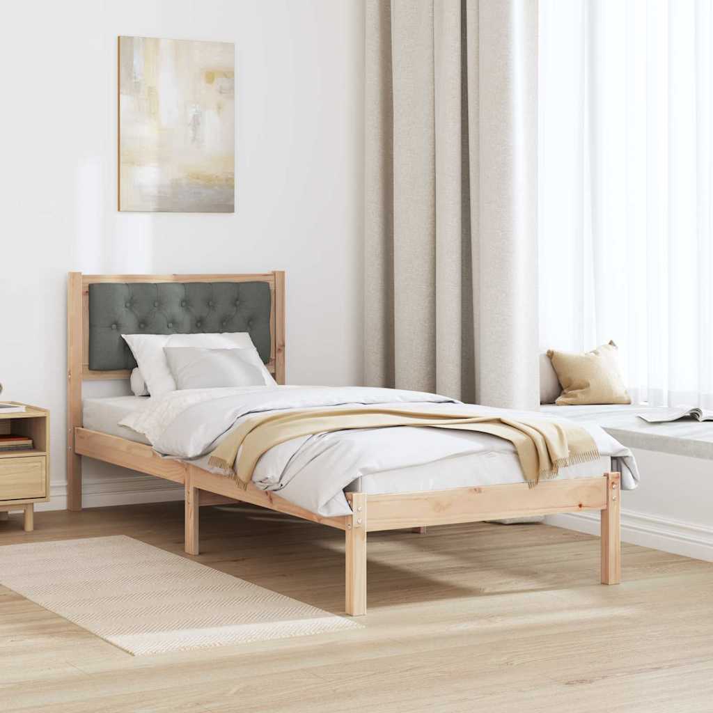 Estrutura da cama com cabeceira cinza escuro 90 x 200 cm