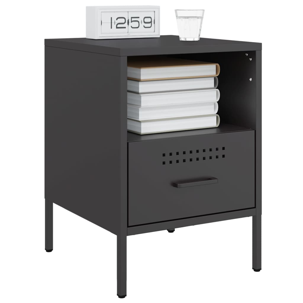 Mesa de cabeceira 36x39x50,5 cm aço preto