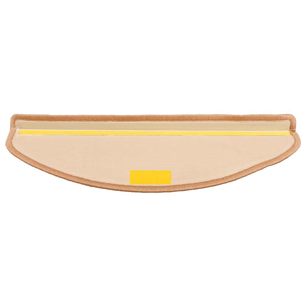 Tapetes de escadas adesivos 10 pcs 65x21x4 cm bege