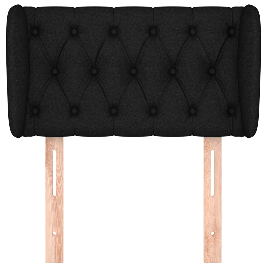 Cabeceira de cama c/ abas tecido 83x23x78/88 cm preto