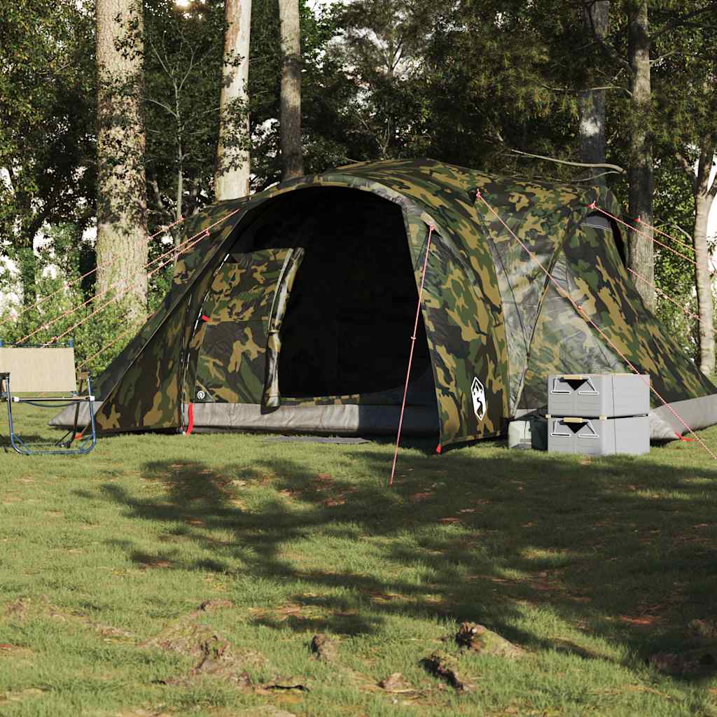 Tenda familiar cúpula para 6 pessoas impermeável camuflagem