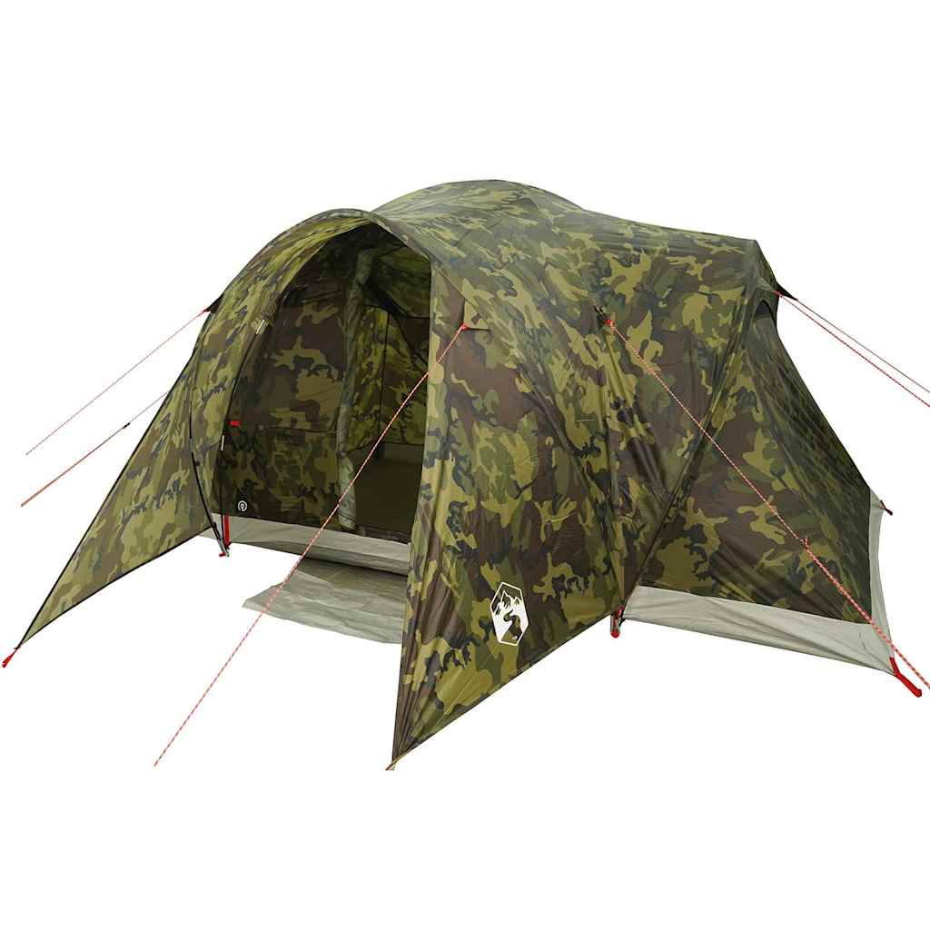 Tenda familiar cúpula para 6 pessoas impermeável camuflagem