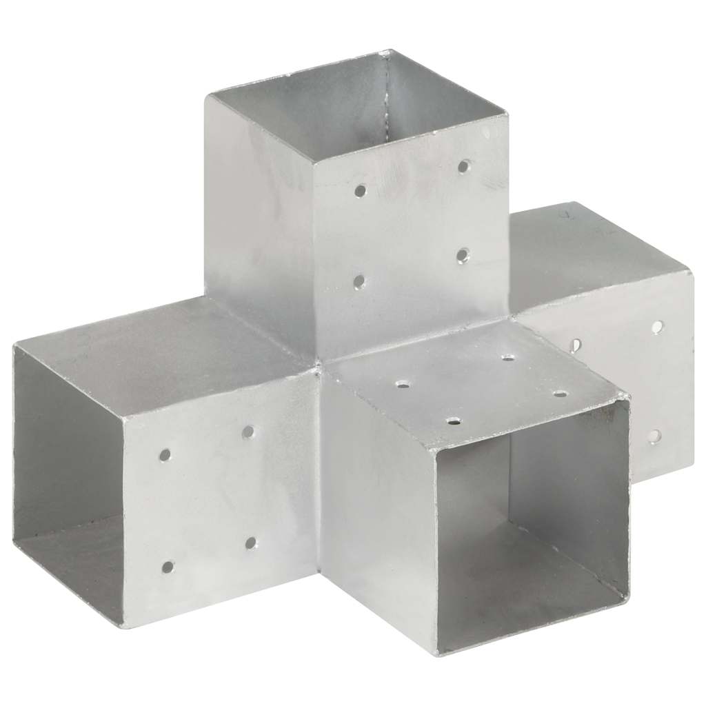 Bases p/ poste em forma de x 4 pcs 101x101 mm metal galvanizado