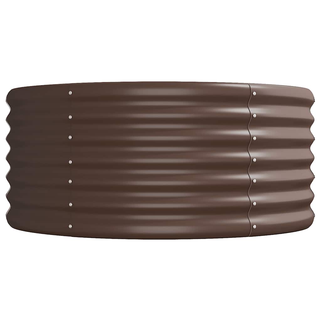 Canteiro elevado jardim 620x80x36cm aço galvanizado castanho