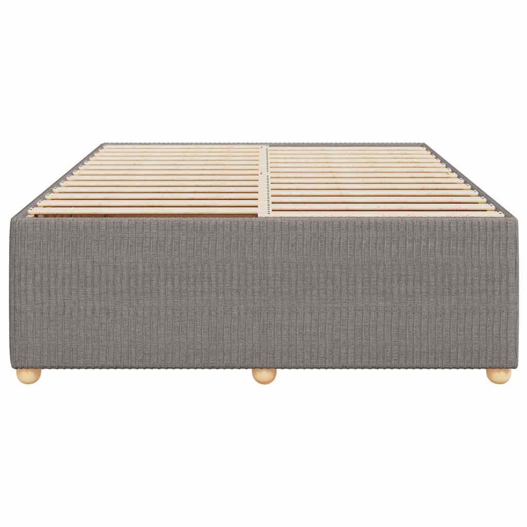 Cama sem colchão 160x200 cm tecido castanho-acinzentado