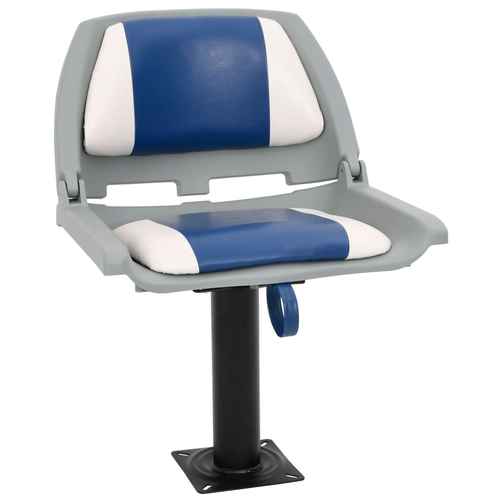 2 Pcs conjunto assento barco dobrável 48x51x41 cm azul e branco