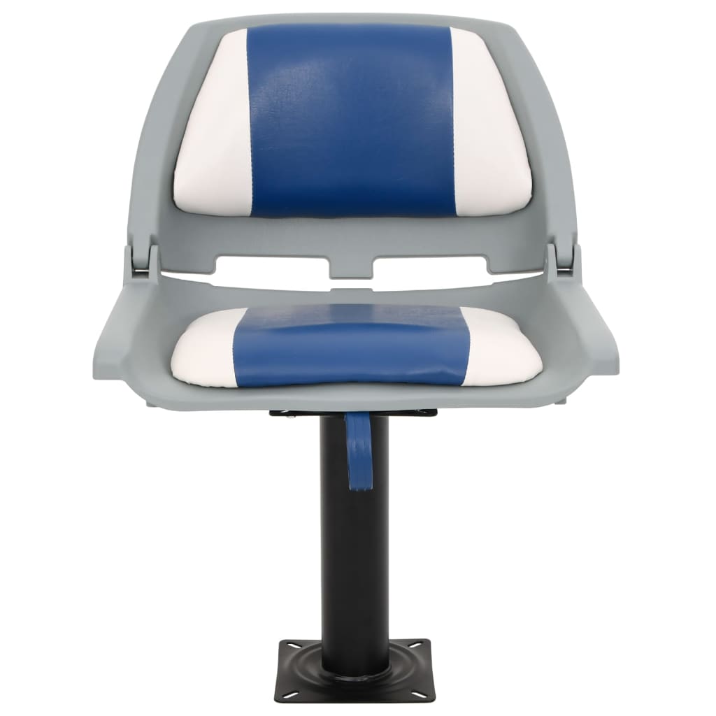 2 Pcs conjunto assento barco dobrável 48x51x41 cm azul e branco