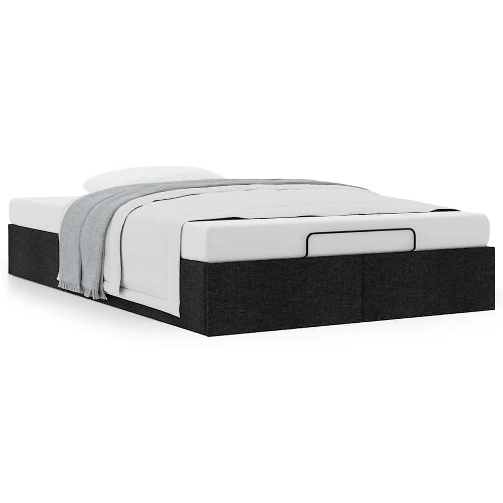 Estrutura de cama otomana sem colchão preto 120x190 cm tecido