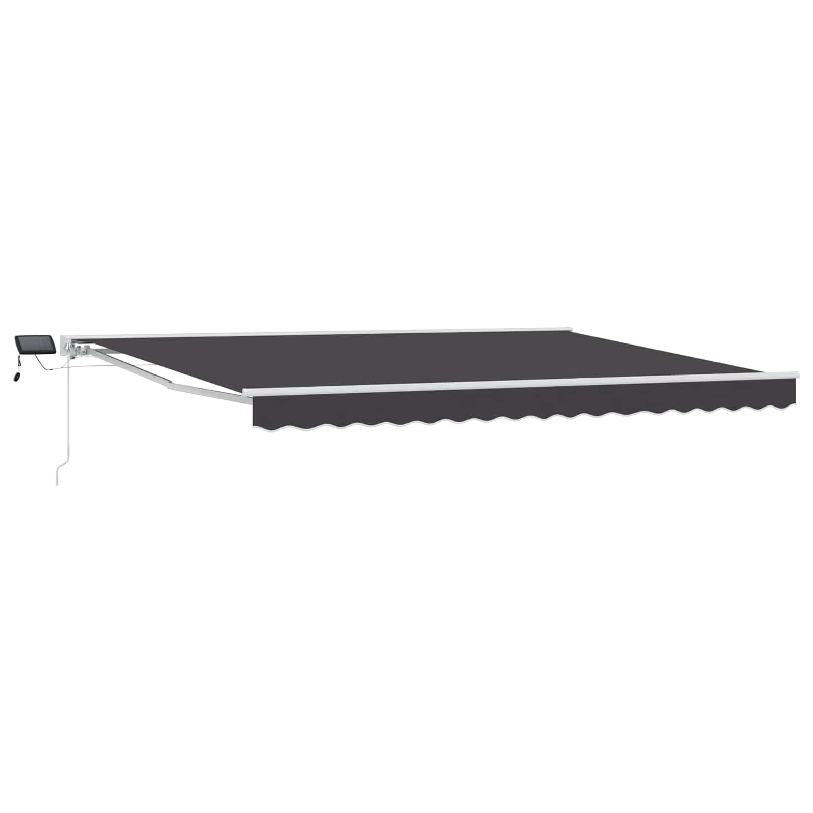 Estrutura de toldo manual com leds branco e antracite 5 × 3,5 m