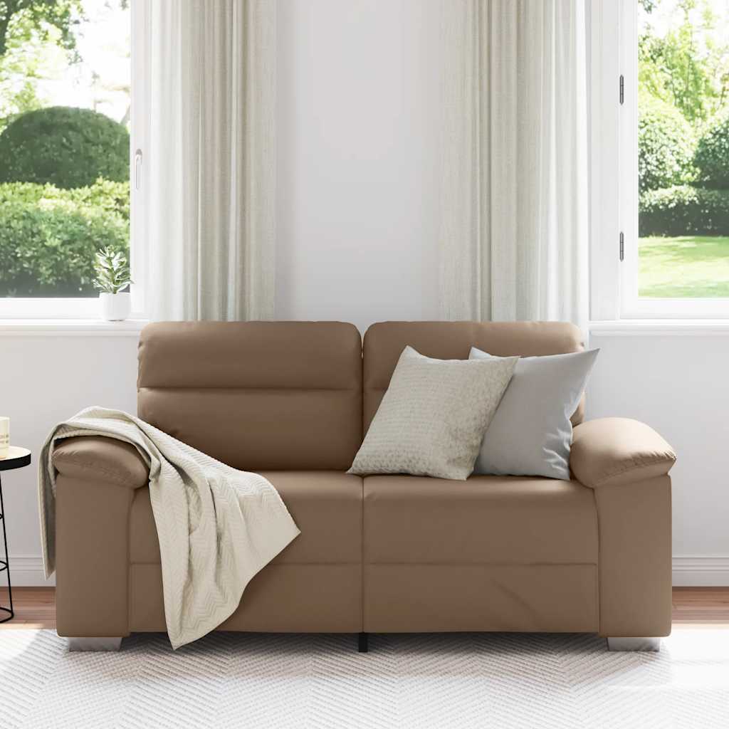 Sofá de 2 lugares cappuccino 160x81x84 cm couro sintético