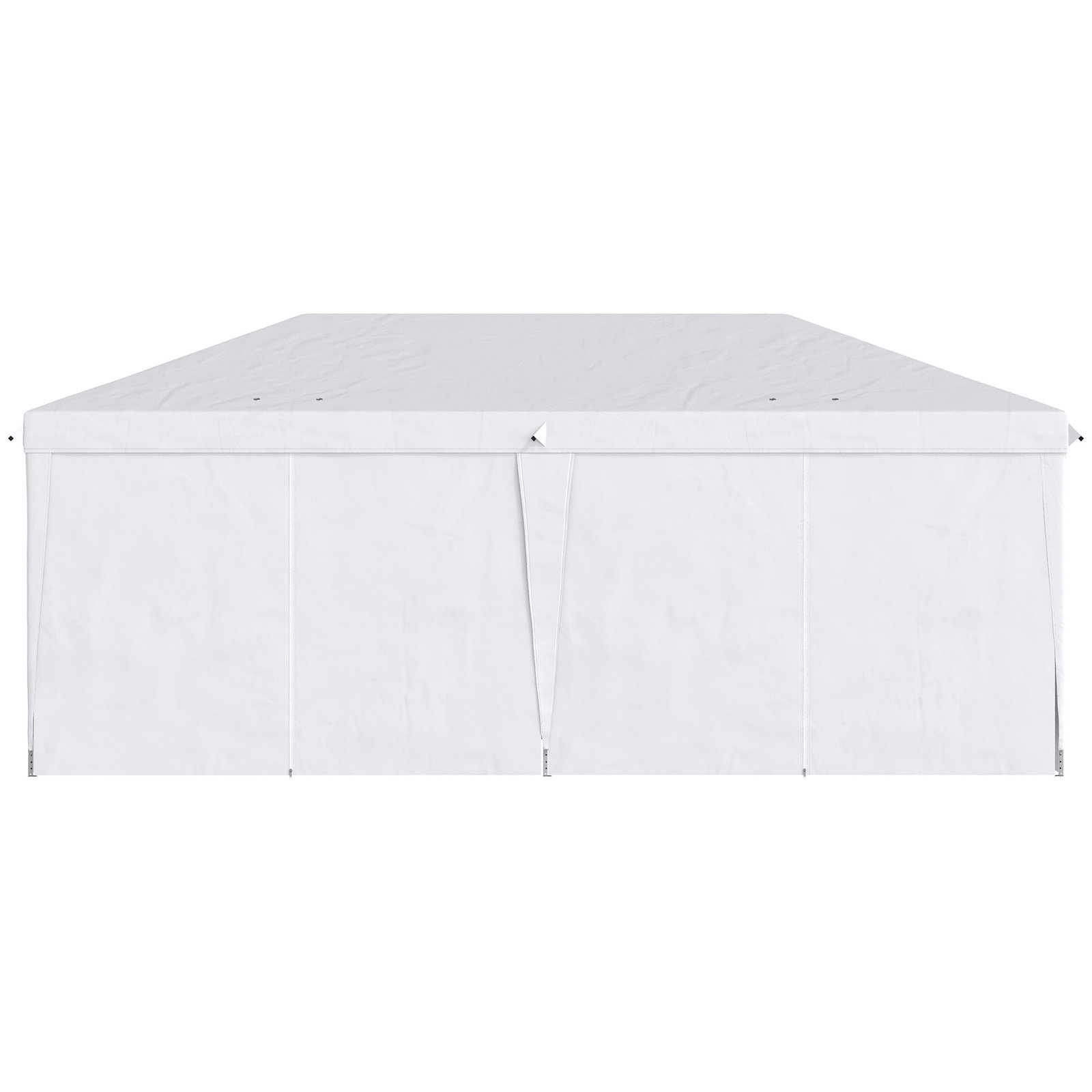 Tenda para festas 585x295x270 cm com paredes laterais amovíveis 2 portas com zíper 4 janelas e bolsa de transporte branco