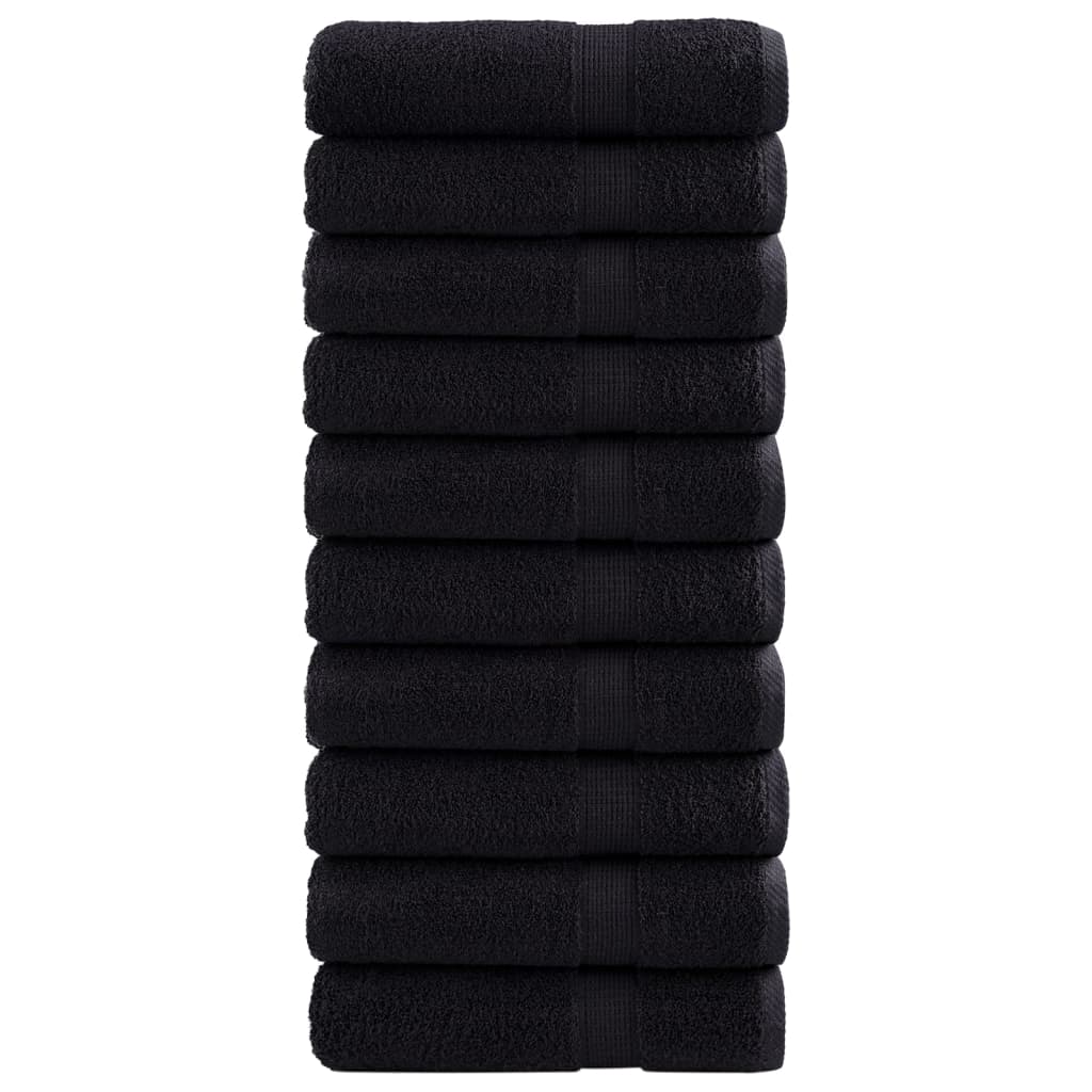 Toalhas de banho premium solund 10 pcs 70x140 cm 600 gsm preto