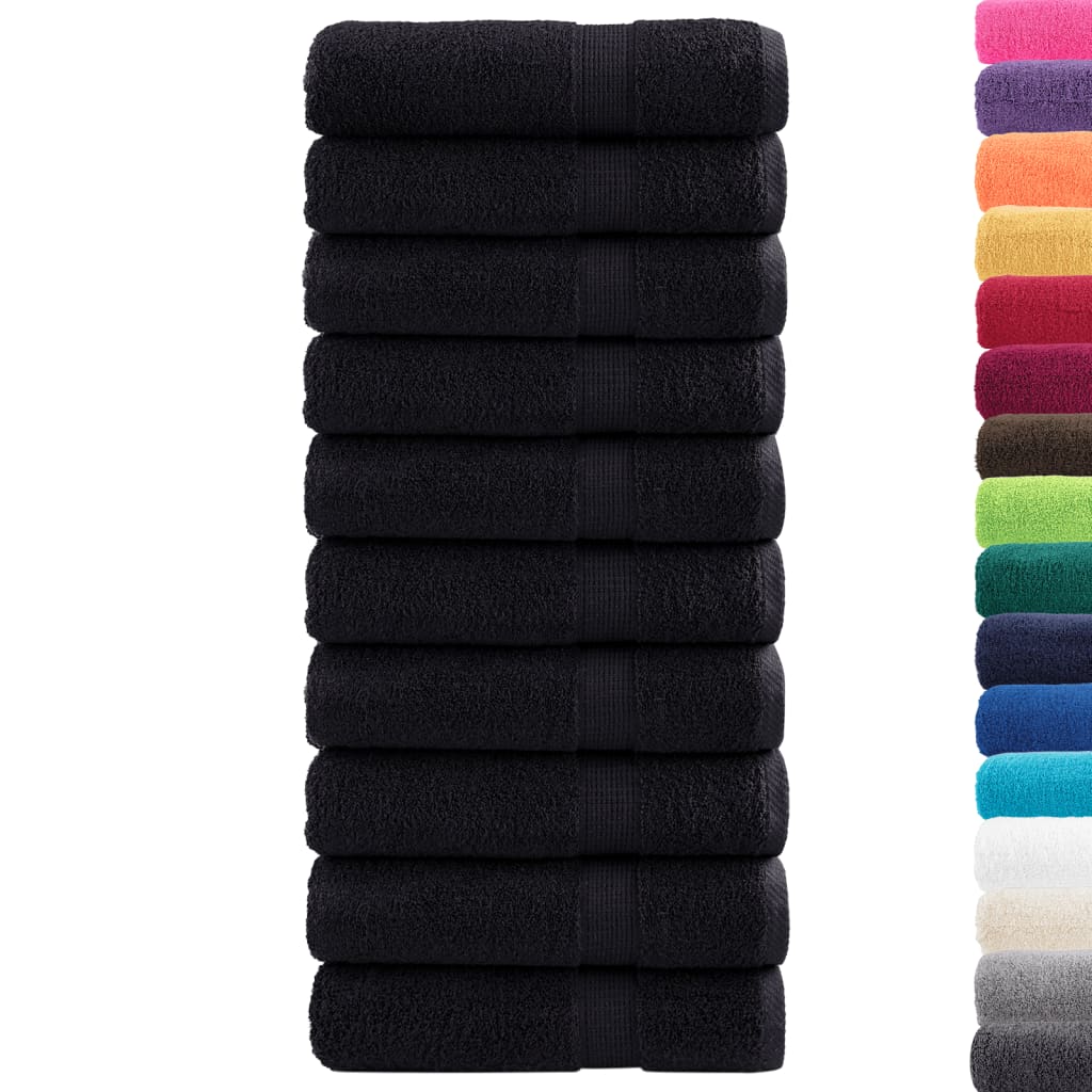 Toalhas de banho premium solund 10 pcs 70x140 cm 600 gsm preto