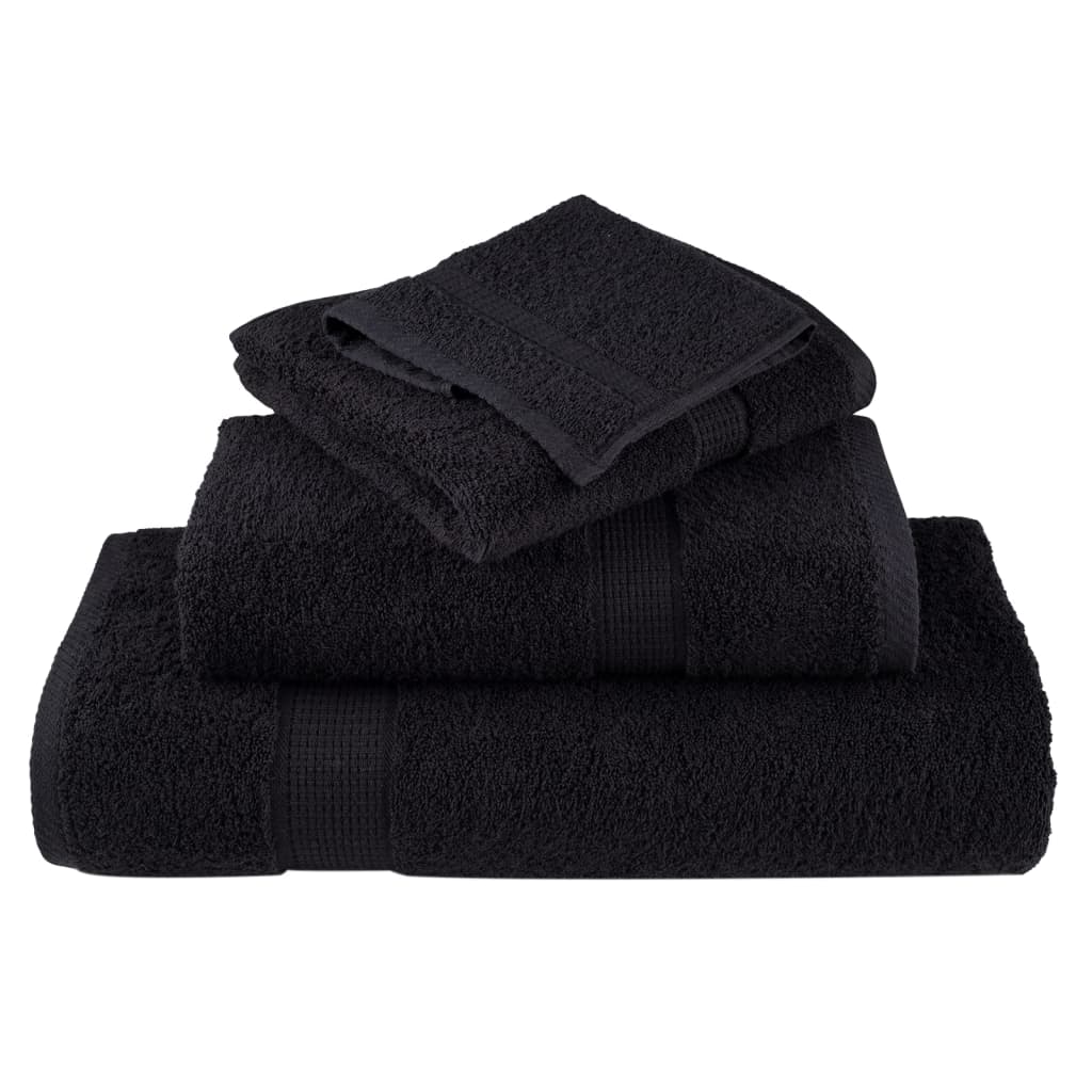 Toalhas de banho premium solund 10 pcs 70x140 cm 600 gsm preto