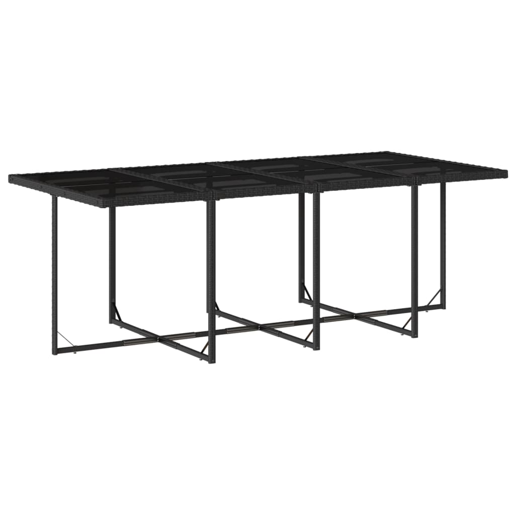 13 Pcs conjunto de jantar p/jardim com almofadões vime PE preto