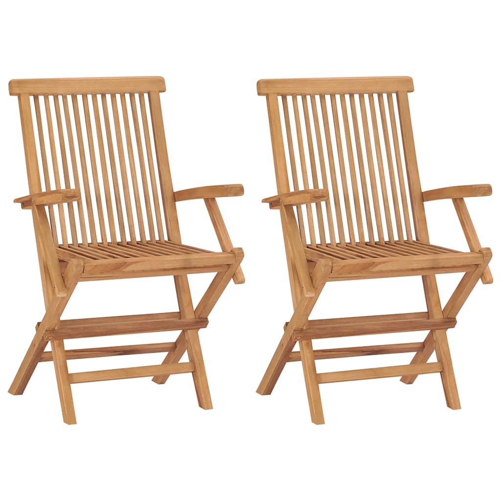 Cadeiras de jardim dobráveis 2 pcs madeira de teca maciça