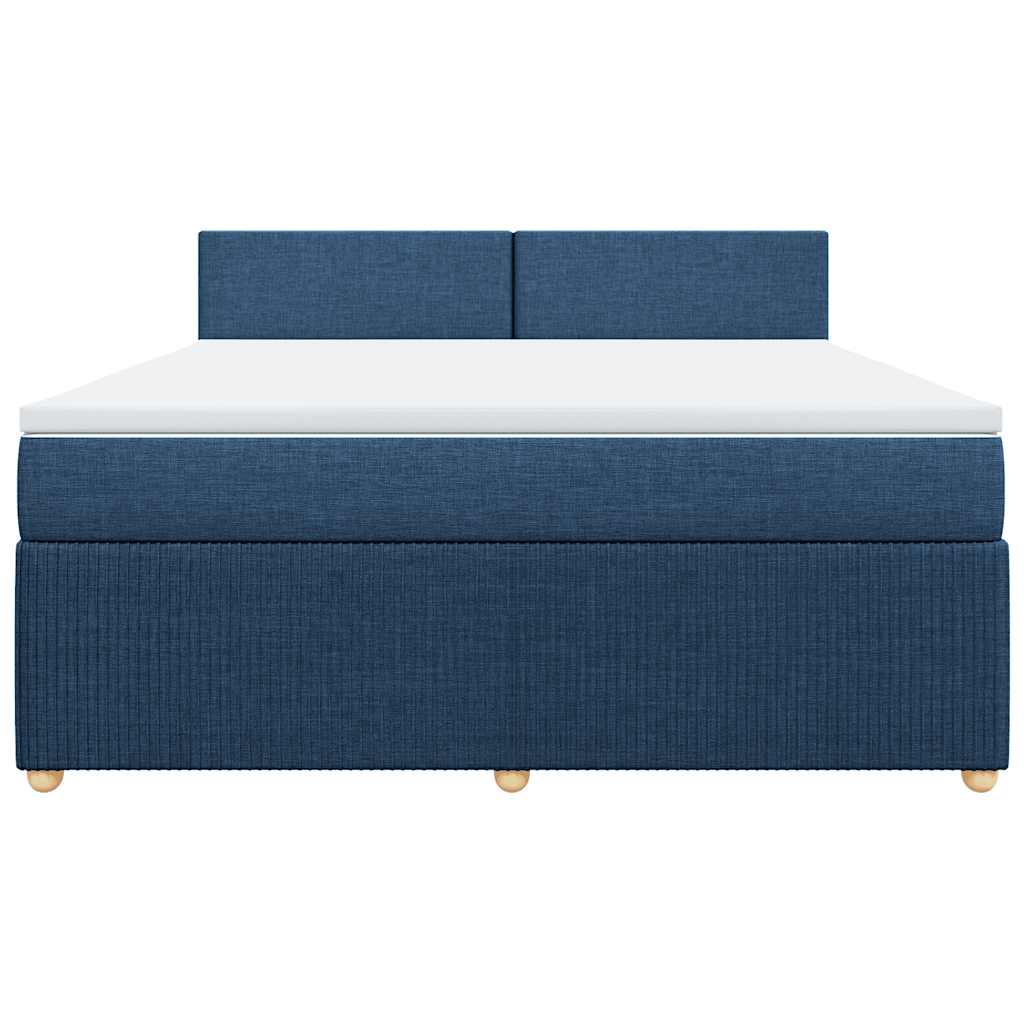 Cama com molas/colchão 180x200 cm tecido azul
