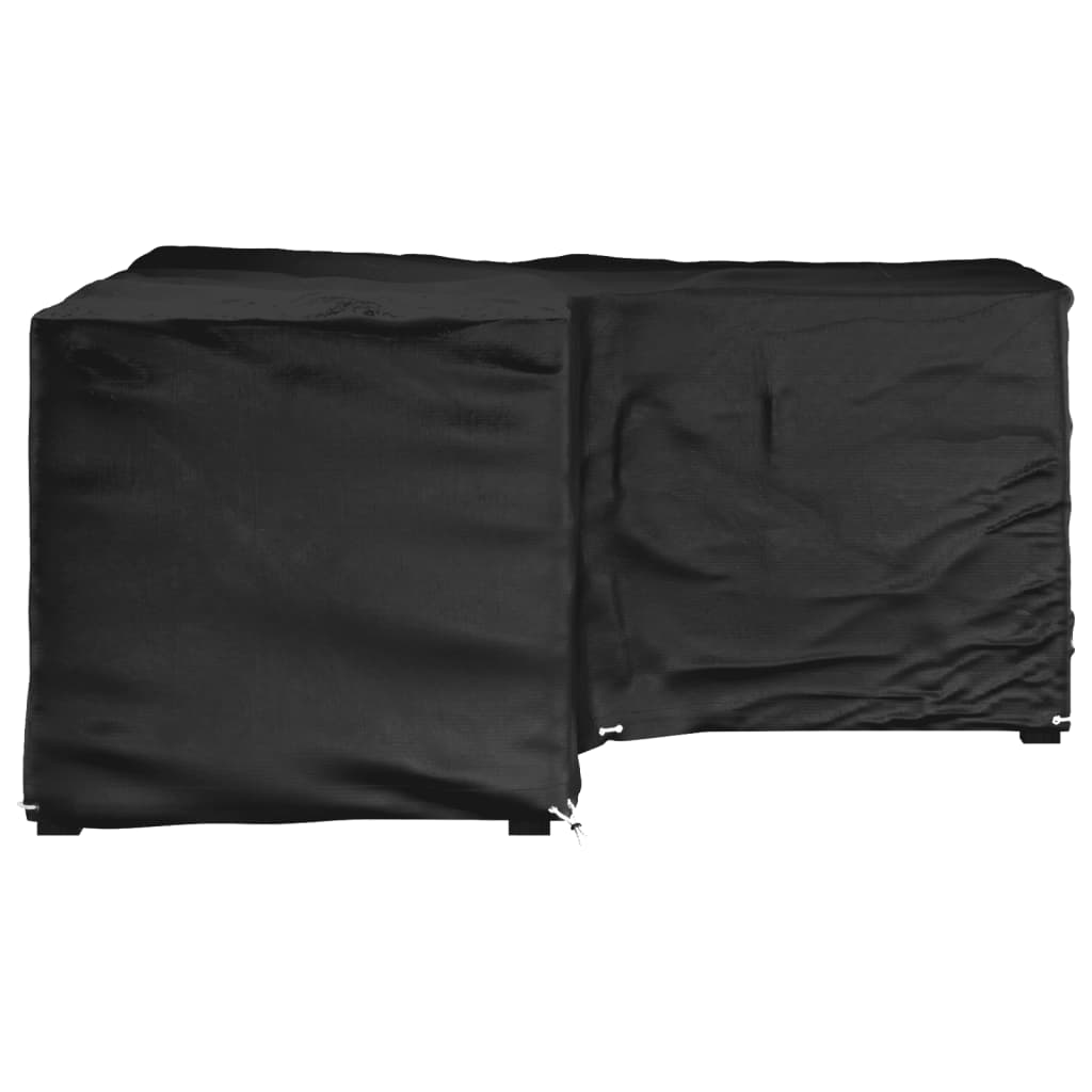Capa em forma de l p/ mobília de jardim 12 ilhós 185x185x90 cm