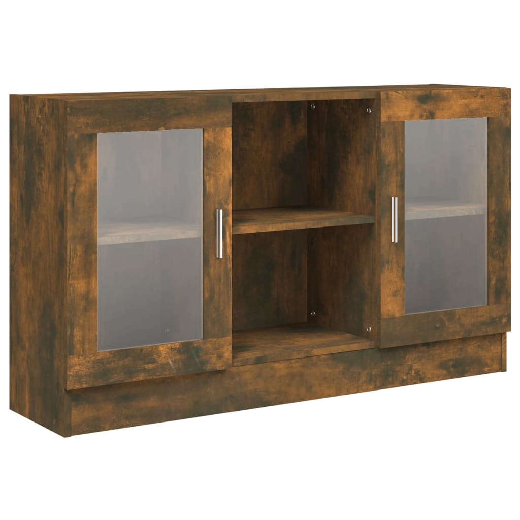 Vitrine 120x30,5x70 cm derivados de madeira carvalho fumado