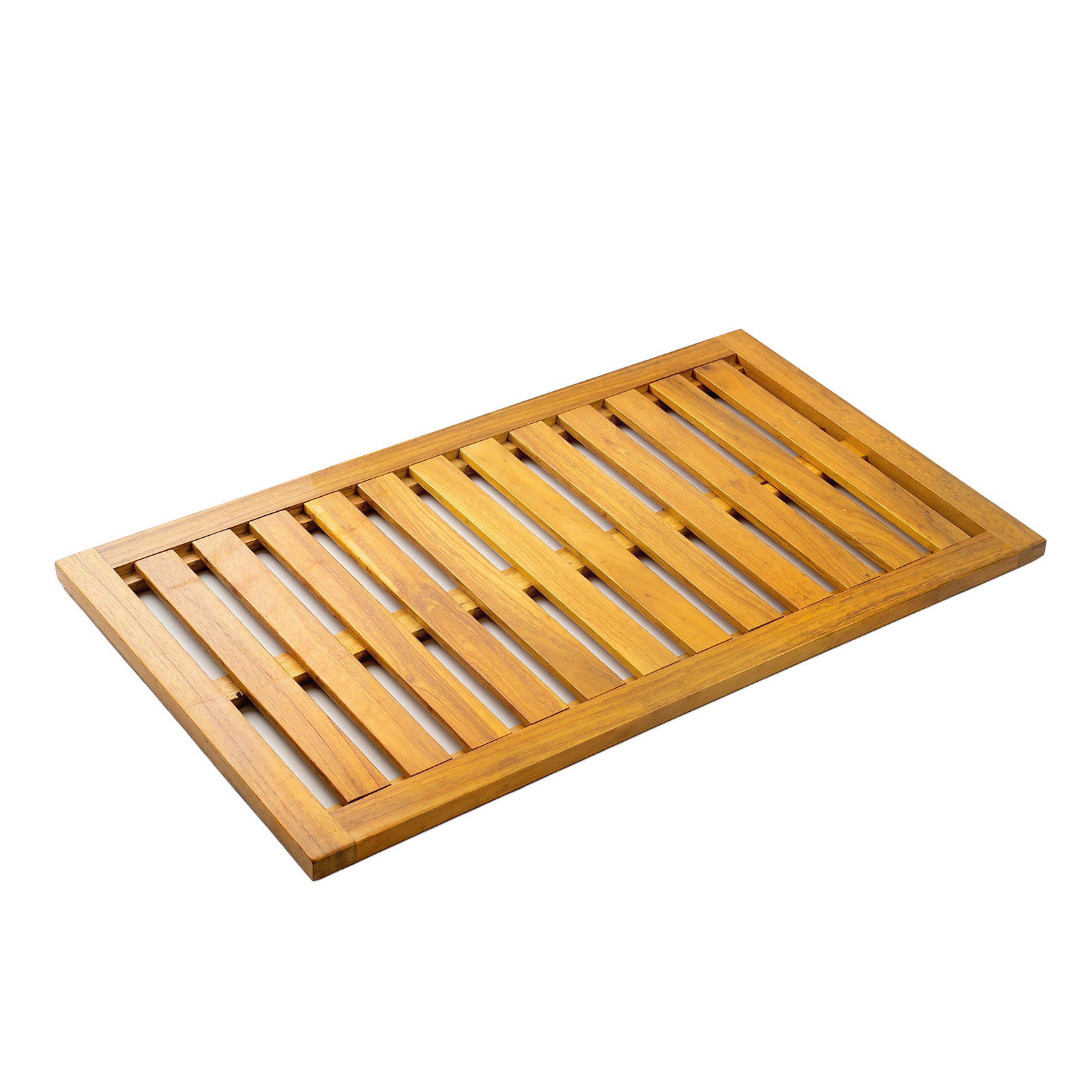 Tapete de banho em madera de acacia 91x51 cm tapete de duche antideslizante com ripas para drenagem madeira