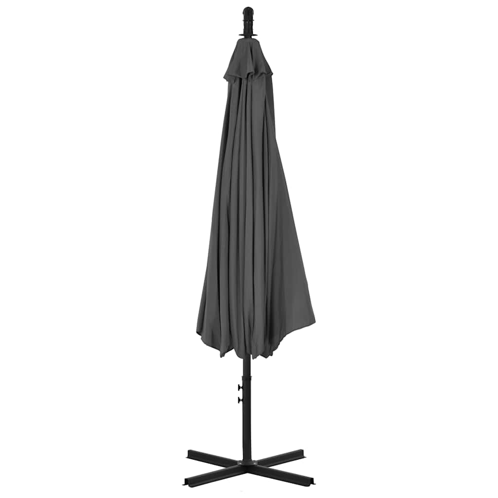 Guarda-sol cantilever com poste de aço 300 cm antracite