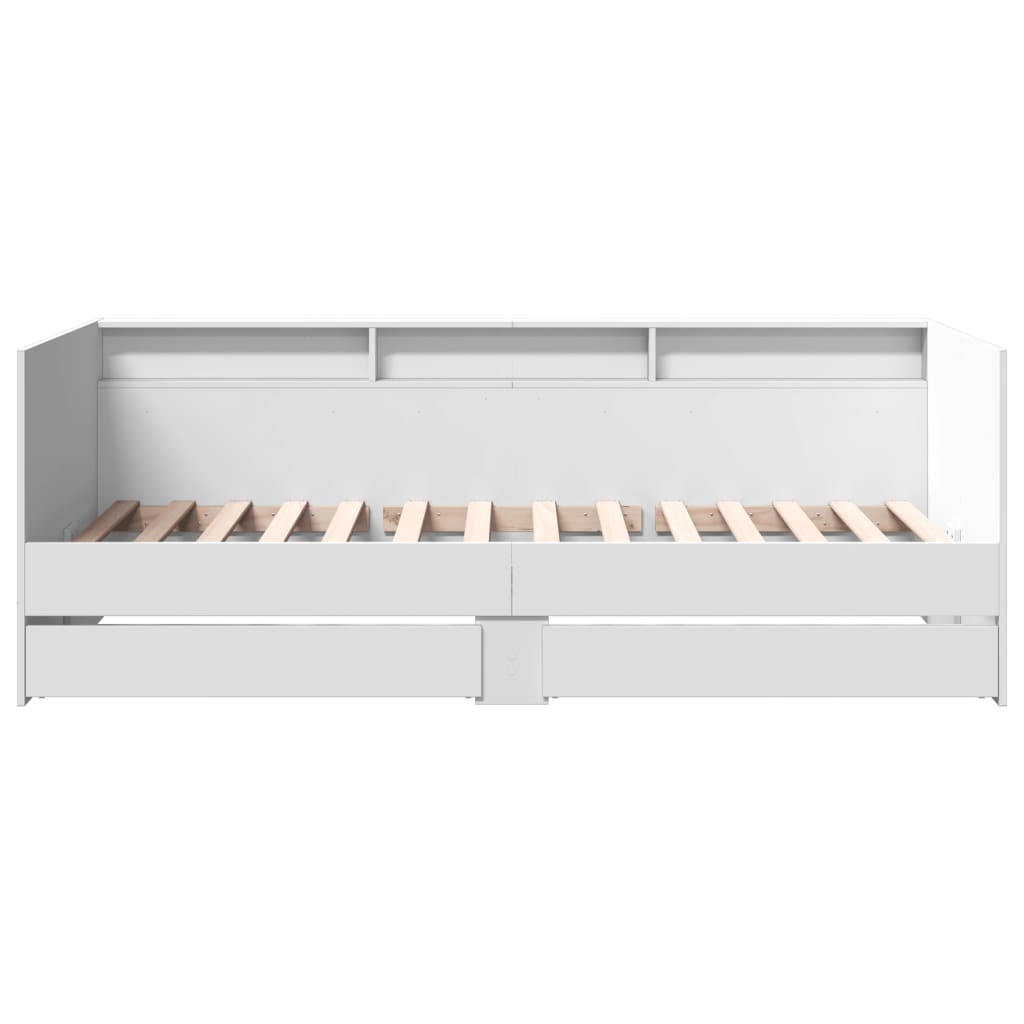Sofá-cama com gavetas sem colchão 90x200 cm branco