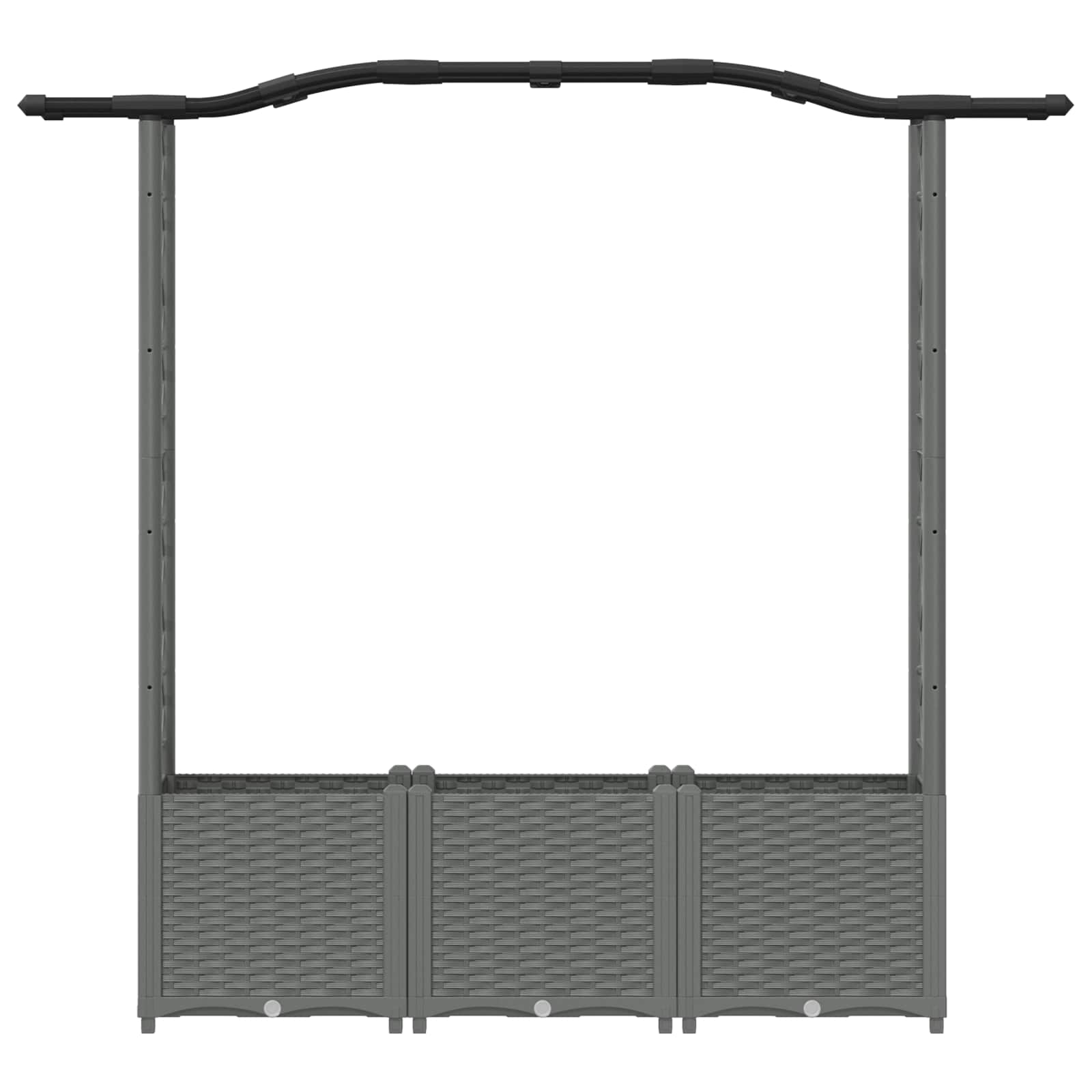 Cama elevada com treliça e telhado cinzento-claro PP