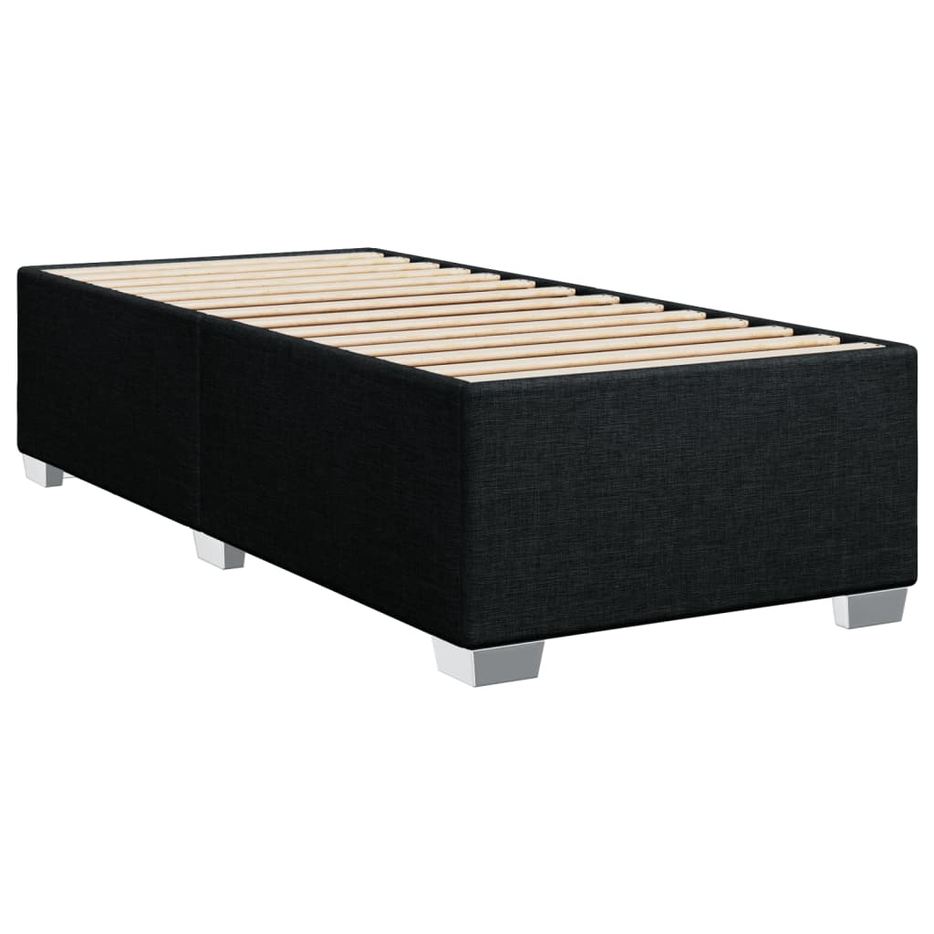 Estrutura de cama sem colchão 80x200 cm tecido preto