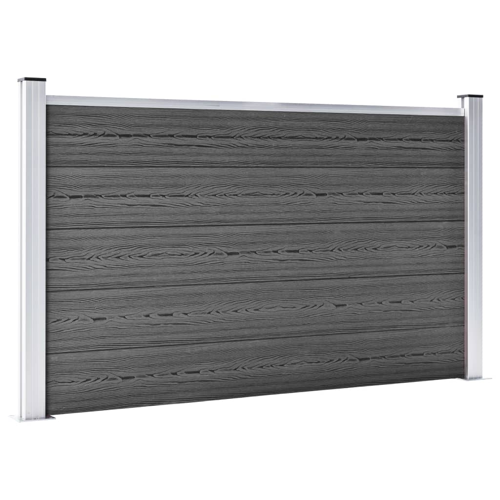 Conjunto de painéis de vedação wpc 699x105 cm preto