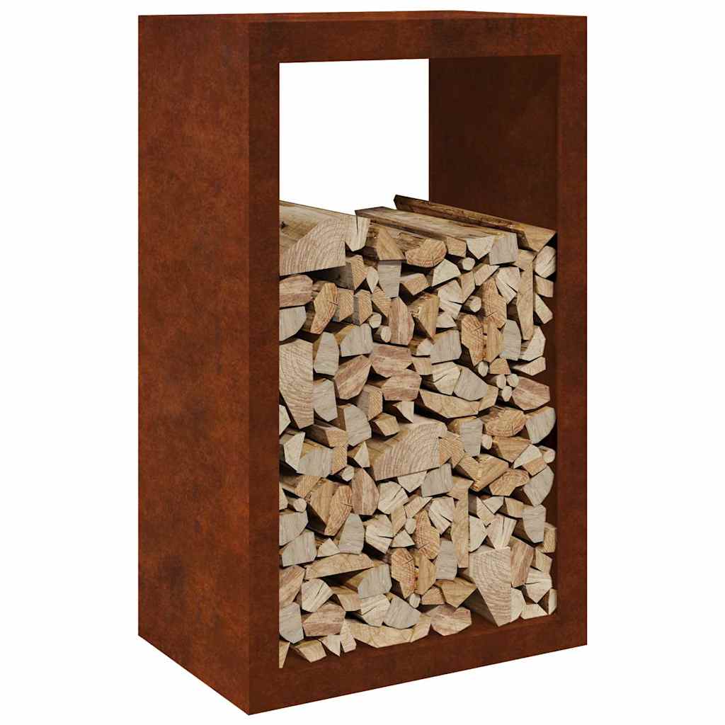 Rack de lenha 60x40x100 cm aço resistente às intempéries