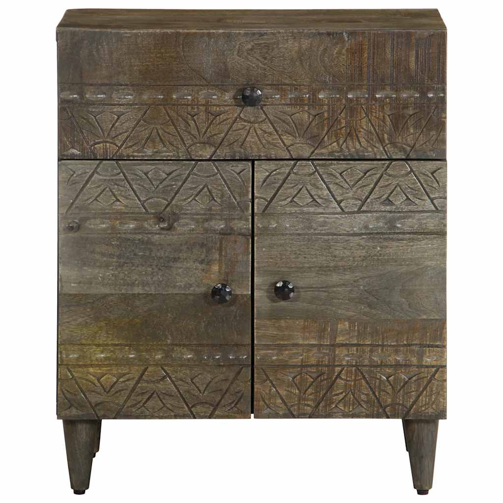 Mesa de cabeceira cinzento claro 50x33x60 cm