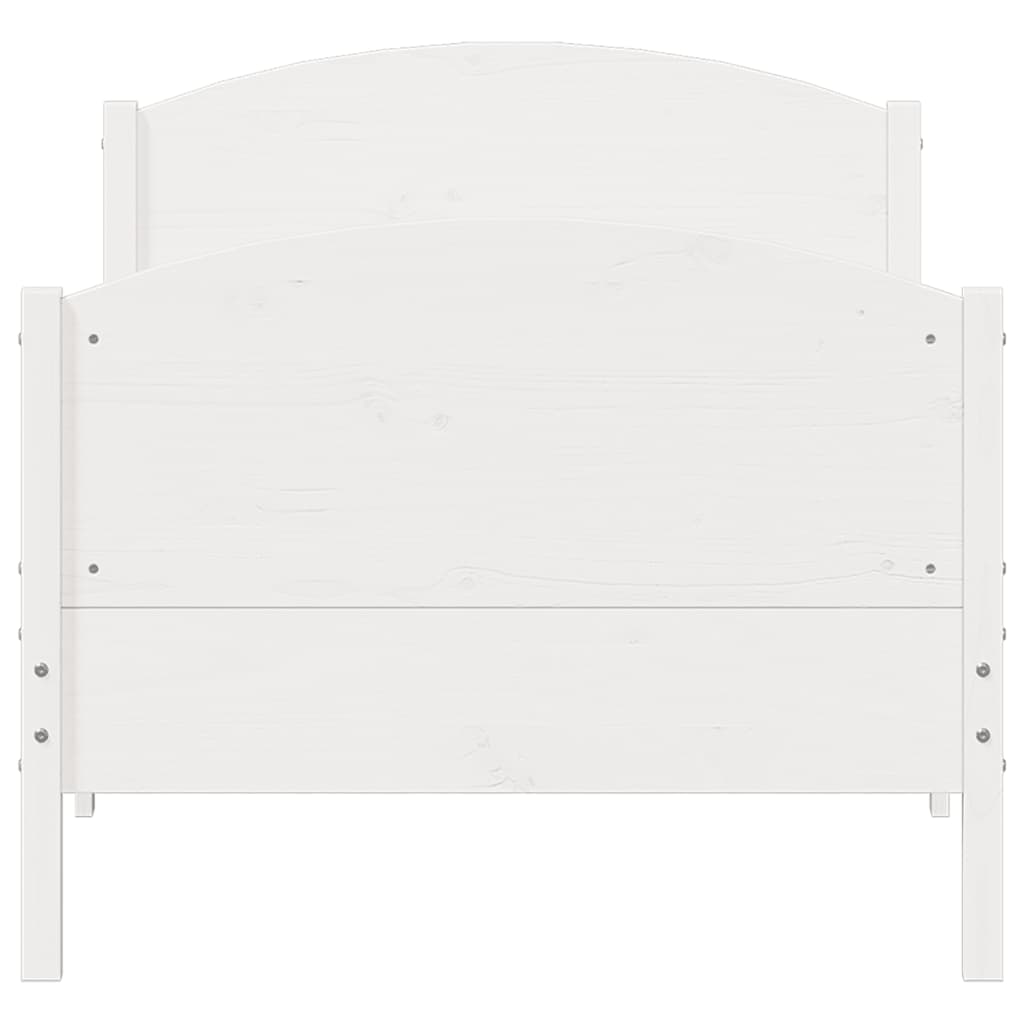 Cama sem colchão 100x200 cm madeira de pinho maciça branco