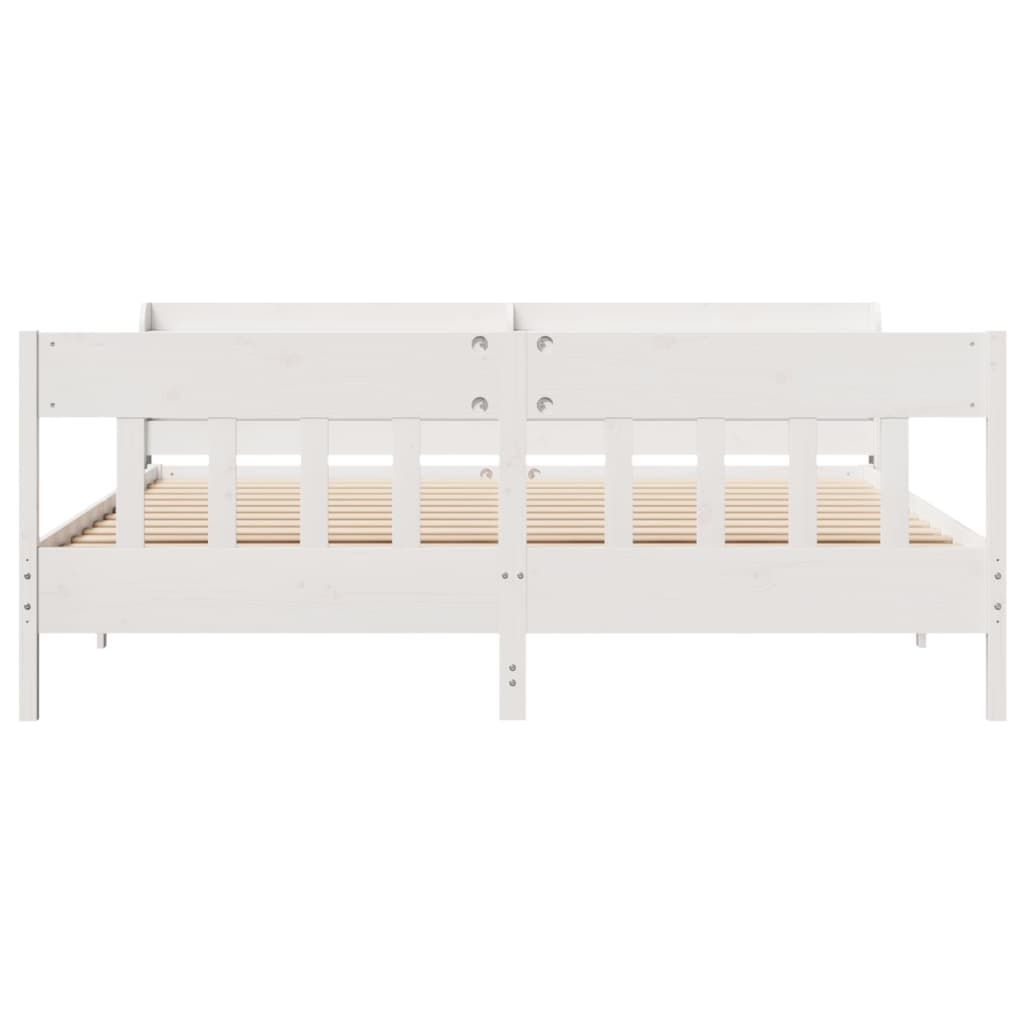 Cama sem colchão 180x200 cm madeira de pinho maciça branco