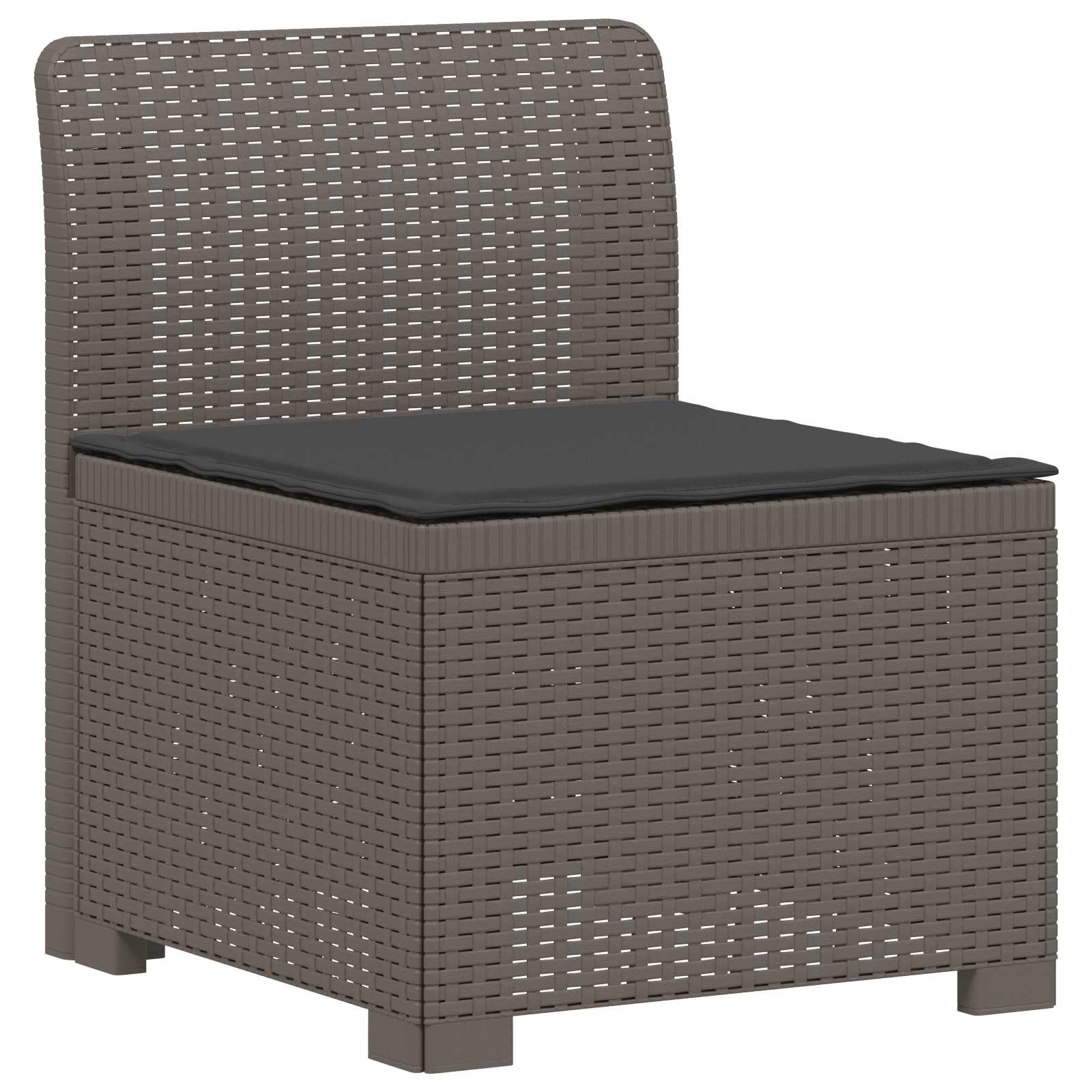 Sofá de jardim 1 lugar com almofada look rattan PP