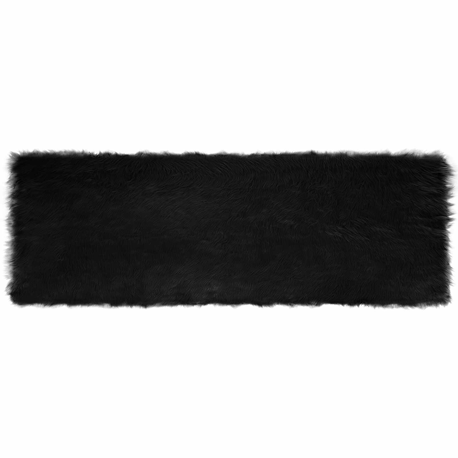 Tapete de de ovelha sintética tafalla preto 80 x 250 cm