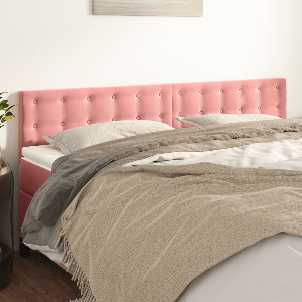 Cabeceiras rosa 160x5x78/88 cm veludo